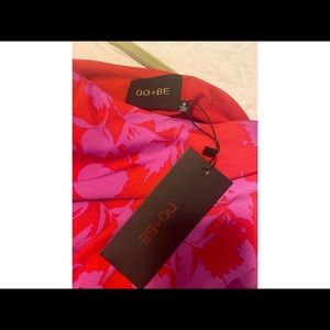 Do+Be Magenta & Red floral one shoulder dress